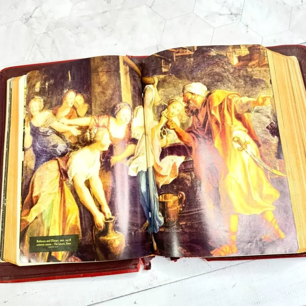 Vtg Holy Bible Catholic Press Papal Edition Red Leather Cover 1952 Special Type
